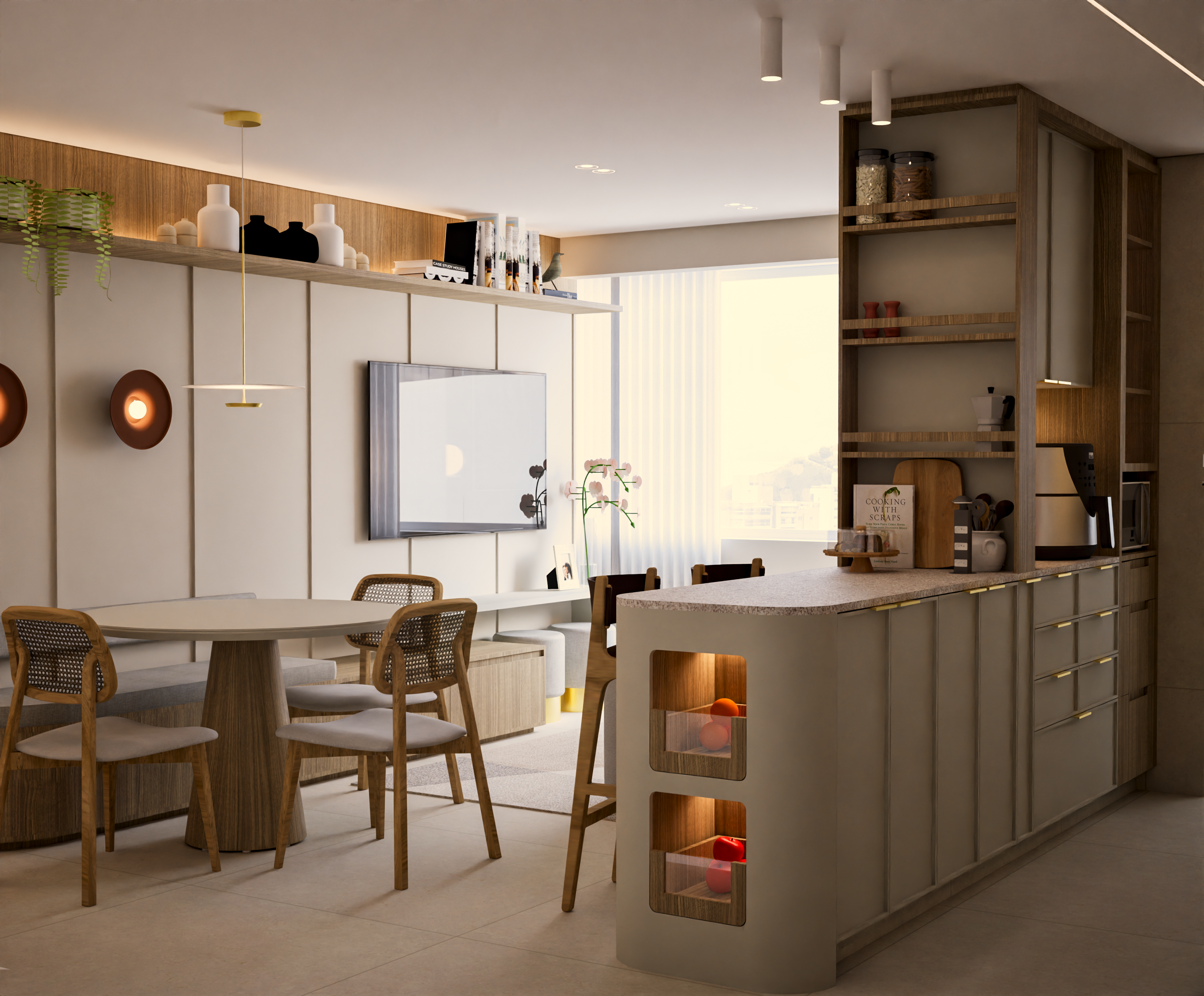 Design de interiores residencial em Belo Horizonte - ambiente integrado